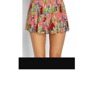 Forever 21 Red Parrot Mini Flowy Skirt